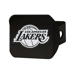 Los Angeles Lakers Black Metal Hitch Cover with Metal Chrome 3D Emblem
