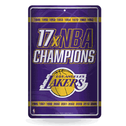 Los Angeles Lakers Champ 11" x 17" Metal Home Dcor Sign