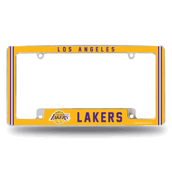 Los Angeles Lakers Classic 12" x 6" Chrome All Over Automotive License Plate Frame