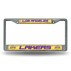 Los Angeles Lakers Classic 12" x 6" Silver Bling Chrome Car/Truck/SUV Auto Accessory