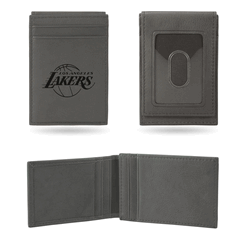 Los Angeles Lakers Gray Laser Engraved Front Pocket Wallet