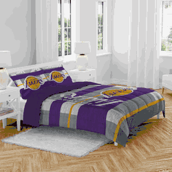 Los Angeles Lakers Heather Stripe 3 PC Full/Queen Bed in a Bag