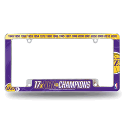 Los Angeles Lakers Multi Champ 12" x 6" Chrome All Over Automotive License Plate Frame