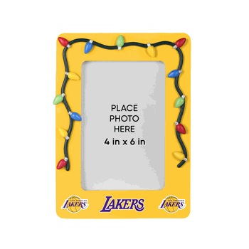 Los Angeles Lakers Picture Frame with Holiday Lights