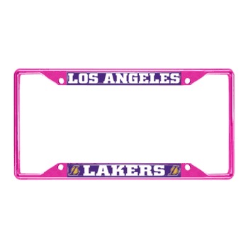Los Angeles Lakers Pink Metal License Plate Frame - 6.25