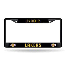 Los Angeles Lakers Primary Black Chrome Frame with Plastic Inserts 12" x 6" Car/Truck Auto Accessory