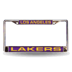 Los Angeles Lakers Purple 12" x 6" Laser Cut Chrome Frame