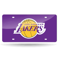 Los Angeles Lakers Purple 12" x 6" Laser Cut Tag For Car/Truck/SUV