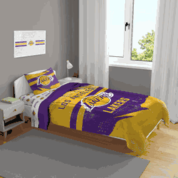 Los Angeles Lakers Slanted Stripe 4 PC Twin Bed in a Bag