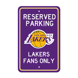 Los Angeles Lakers Team Color Reserved Parking Sign Dcor 18in. X 11.5in. Lightweight