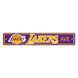 Los Angeles Lakers Team Color Street Sign Dcor 4in. X 24in. Lightweight
