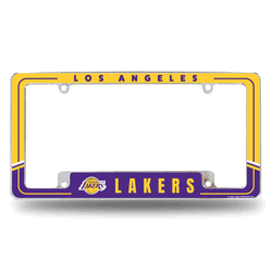 Los Angeles Lakers Two-Tone 12" x 6" Chrome All Over Automotive License Plate Frame
