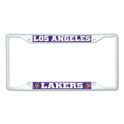 Los Angeles Lakers White Metal License Plate Frame - 6.25"x12.25"