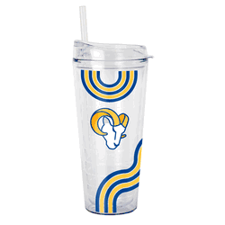 Los Angeles Rams 22oz Waves Dbl Wall Clear Tumbler