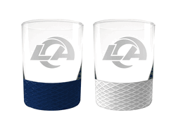 Los Angeles Rams 2pc Laser Etched Commissioner Rocks Glass Set
