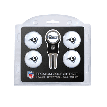Los Angeles Rams 4 Ball Gift Set + Divot Tool & Marker
