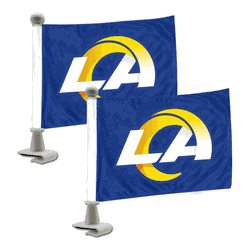 Los Angeles Rams Ambassador Car Flags - 2 Pack Mini Auto Flags, 4in X 6in
