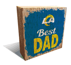 Los Angeles Rams Best Dad 6x6 Wood Block