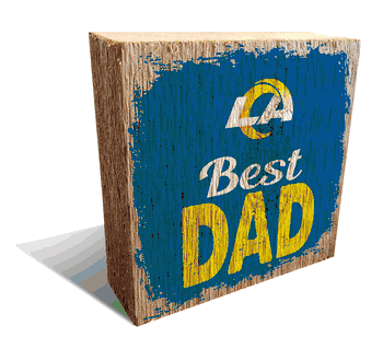 Los Angeles Rams Best Dad 6x6 Wood Block