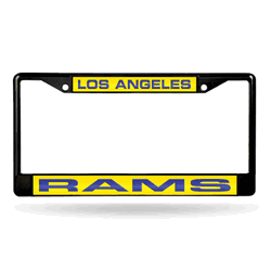 Los Angeles Rams Black 12" x 6" Black Laser Cut Chrome Frame