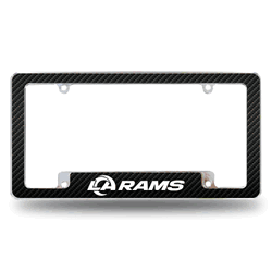 Los Angeles Rams Black 12" x 6" Chrome All Over Automotive License Plate Frame for Car/Truck/SUV
