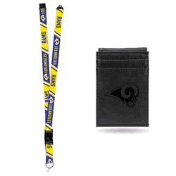Los Angeles Rams Black Front Pocket Wallet Set