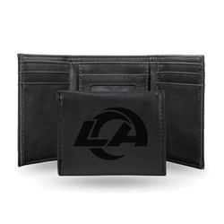 Los Angeles Rams Black Laser Engraved Faux Leather Trifold