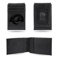 Los Angeles Rams Black Laser Engraved Front Pocket Wallet
