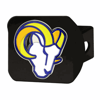 Los Angeles Rams Black Metal Hitch Cover - 3D Color Emblem