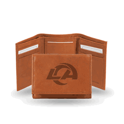 Los Angeles Rams  Brown Embossed Genuine Leather Tri-Fold Wallet
