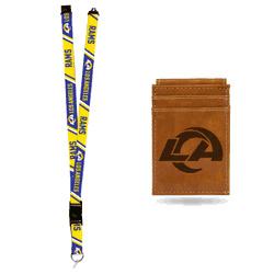 Los Angeles Rams Brown Front Pocket Wallet Set