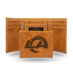 Los Angeles Rams Brown Laser Engraved Tri-Fold Wallet