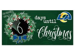 Los Angeles Rams Chalk Christmas Countdown 6x12 Sign