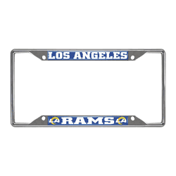Los Angeles Rams Chrome Metal License Plate Frame, 6.25in x 12.25in