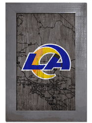 Los Angeles Rams City Map 11x19 Sign