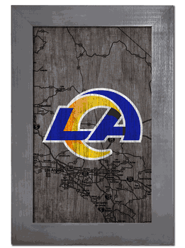 Los Angeles Rams City Map 11x19 Sign