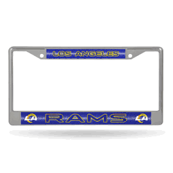 Los Angeles Rams Classic 12" x 6" Silver Bling Chrome Car/Truck/SUV Auto Accessory