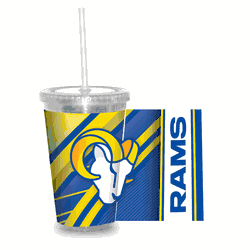 Los Angeles Rams Clear Tumbler W/Straw