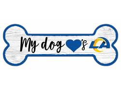 Los Angeles Rams Dog Bone 6x12 Sign