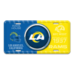 Los Angeles Rams Embossed Metal License Plate