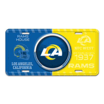 Los Angeles Rams Embossed Metal License Plate