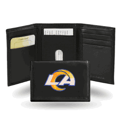 Los Angeles Rams  Embroidered Genuine Leather Tri-fold Wallet 3.25" x 4.25" - Slim