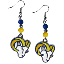 Los Angeles Rams Fan Bead Dangle Earrings
