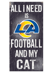 Los Angeles Rams Football and My Cat 6x12 Sign