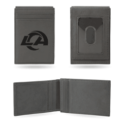Los Angeles Rams Gray Laser Engraved Front Pocket Wallet