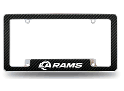 Los Angeles Rams Helmet Logo 12" x 6" Chrome All Over Automotive License Plate Frame for Car/Truck/SUV