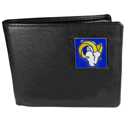 Los Angeles Rams Leather Bi-fold Wallet Packaged in Gift Box