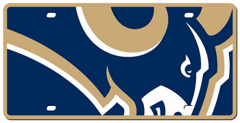 Los Angeles Rams License Plate - Acrylic Mega Style