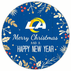 Los Angeles Rams Merry Christmas & New Year 12in Circle