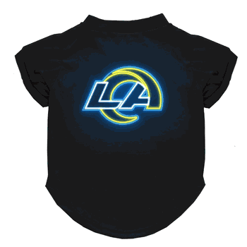 Los Angeles Rams Neon Pet T-Shirt, X-Small